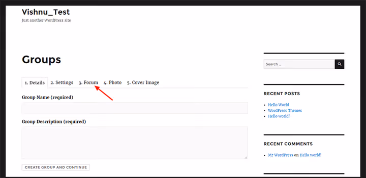 Creating a forum inside a BuddyPress group