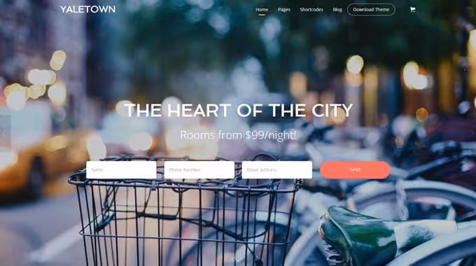 Bellevue theme demo with hotel booking system