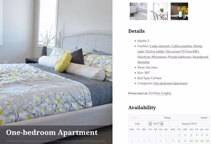 Apartment agency website on MotoPress Hotel Booking