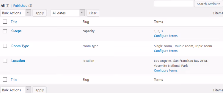 Creating custom accommodation attributes in MotoPress