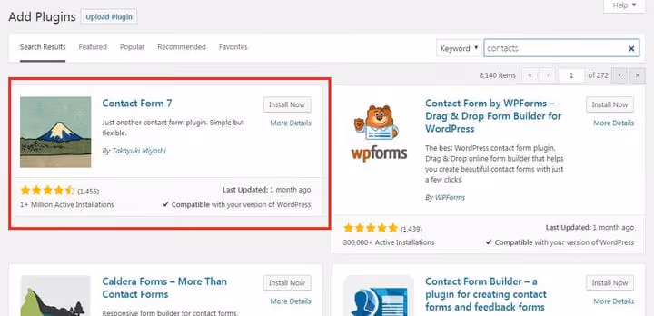 Contact Form 7 plugin in the WordPress directory