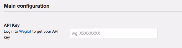 Wegloti API võtme sisestusväli WordPressi halduspaneelil