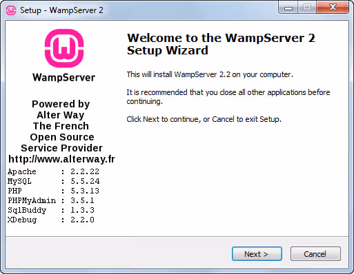 Kreator instalacji WampServer, wybór katalogu