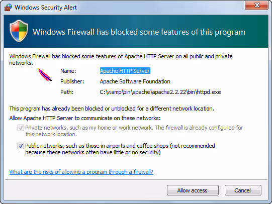 Potwierdzenie instalacji strony startowej WampServer