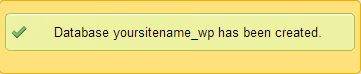 Potwierdzenie pomyślnego utworzenia bazy danych MySQL