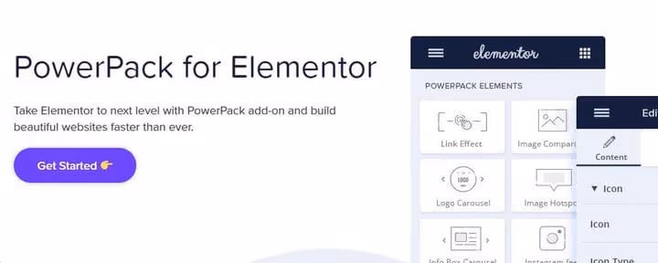 PowerPack, kreativa element för Elementor