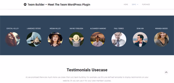Interfaccia Team Builder con schede dipendenti