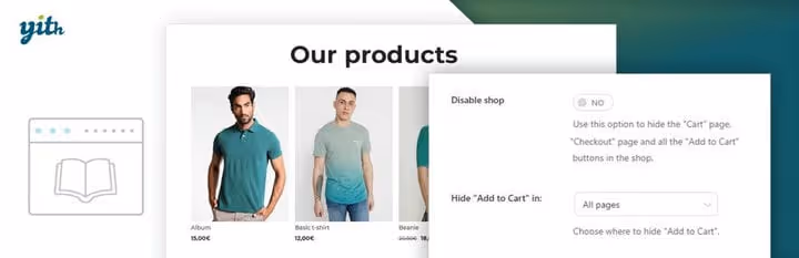 Hinna peitmise seaded YITH WooCommerce Catalog Mode pluginas