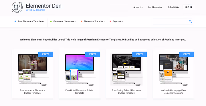 Gratis ensides Elementor Den-maler