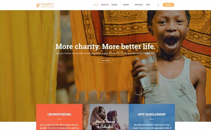 Premium-тема Charity WP з вбудованою системою пожертв і таймером збору