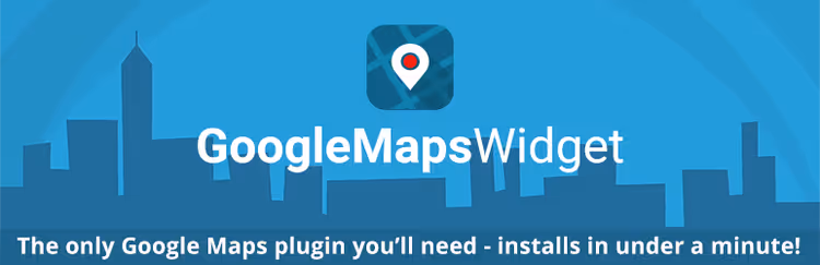Google Maps -widget sivupalkissa kartan pienoiskuvalla ja osoitteella