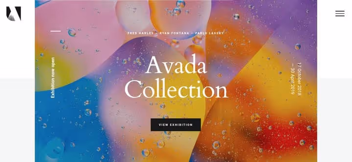 Avada Builder med porteføljedemonstrasjon på WordPress