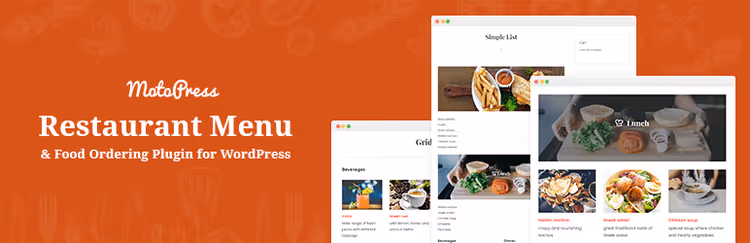 Menu de restaurante MotoPress com shortcodes e categorias