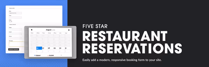 Formulário de reserva de mesa Five Star Restaurant Reservations