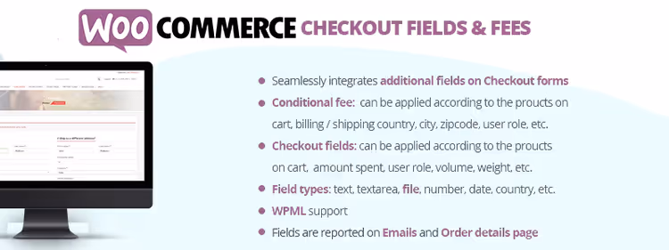 Campos e taxas condicionais do WooCommerce Checkout Fields & Fees