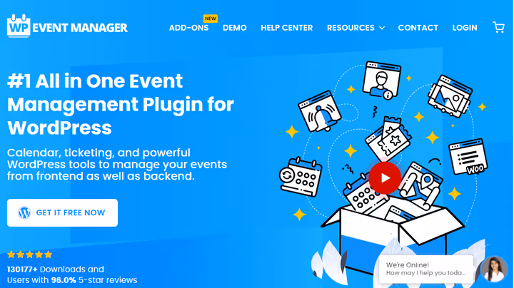 Vista general de la interfaz del plugin WP Event Manager