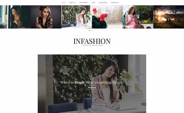 Преміум тема InFashion з форматами постів для фешн-блогерів