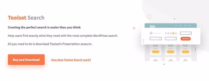 Resultados de búsqueda con filtros personalizados y geolocalización de Toolset Search
