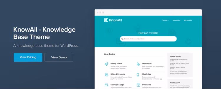 Tema KnowAll para base de conhecimento WordPress