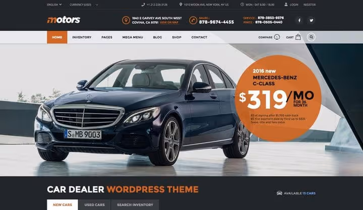 Motors-Theme-Admin-Panel für Autohändler
