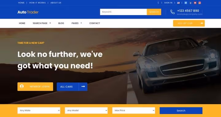 Fahrzeugkarte im Car-Classifieds-Theme