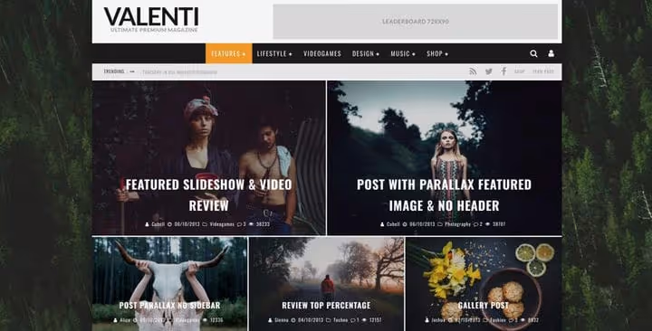 Temat Valenti, magazyn premium WordPress