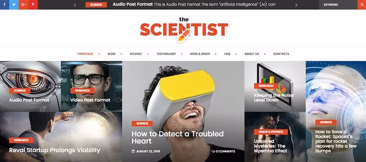 Temat The Scientist, magazyn informacyjny o nauce
