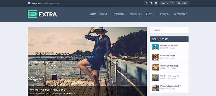 Temat Extra, magazyn informacyjny na Divi Builder
