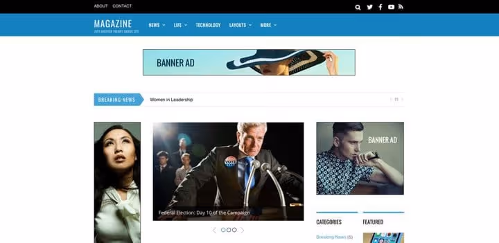 Temat Magazine, 3-kolumnowy magazyn Themify