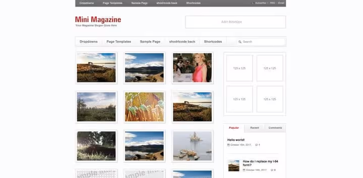 Temat Mini Magazine, blog informacyjno-plotkarski WordPress