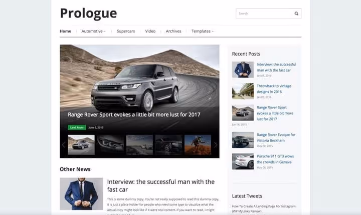 Temat Prologue, minimalistyczny magazyn WordPress