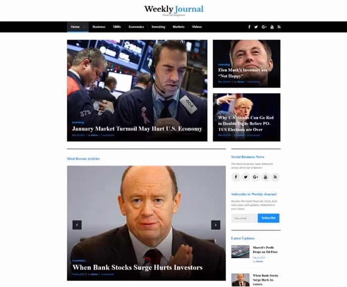 Тема News Magazine, WordPress-шаблон з календарем публікацій для щотижневика