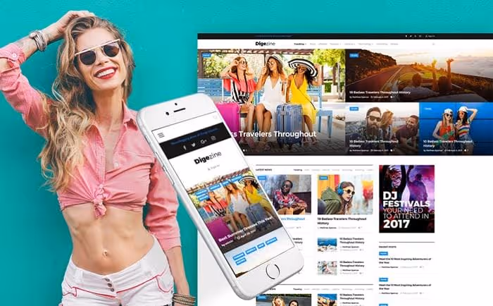 Тема Digezine, футуристичний WordPress-шаблон для техно-блогу або новинного журналу