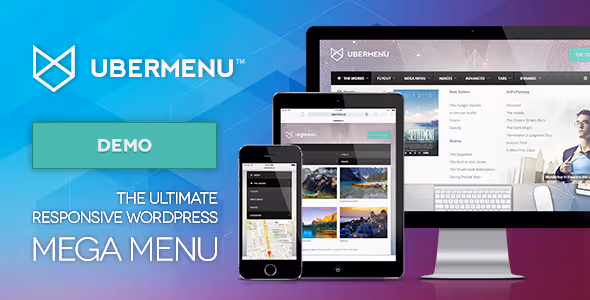 UberMenu-Megamenü mit Tabs und Produktbildern im ausgeklappten Panel
