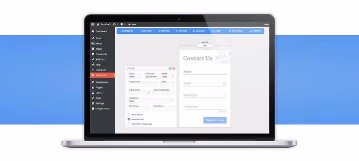 Bit Form-Oberfläche mit Conversion-Report-Panel und Feld-Builder