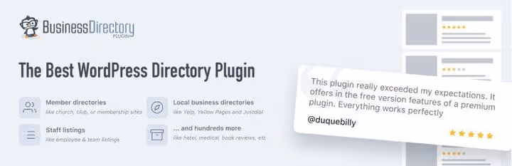 Gränssnitt för Business Directory Plugin
