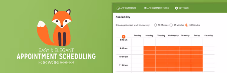Interfaz de configuración de tipos de citas de Simply Schedule Appointments