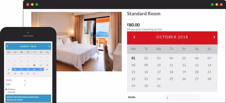 Calendario de reservas de PluginHive para WooCommerce con desglose diario