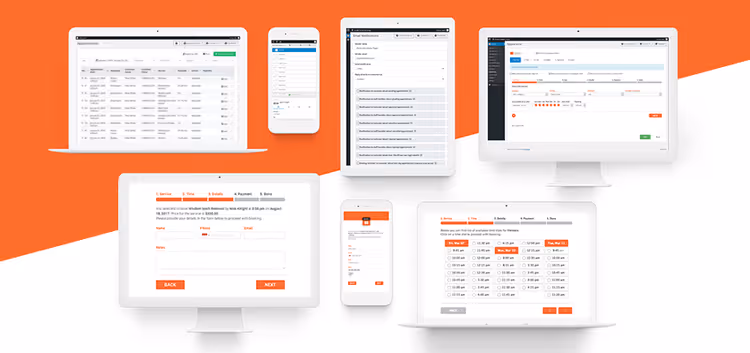 Formulario de reservas de Bookly con proceso paso a paso
