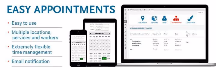 Formulario de reservas de Easy Appointments con diseño de una y dos columnas