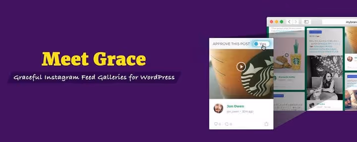 Grensesnitt for Grace Instagram Feed Gallery-utvidelsen i WordPress-administrasjon