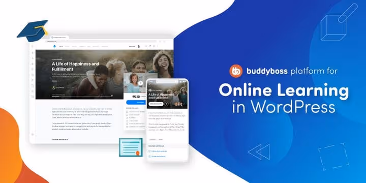 Plataforma BuddyBoss para aprendizagem online com funcionalidades sociais