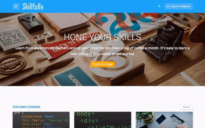 Tema Skillfully para criar e vender cursos