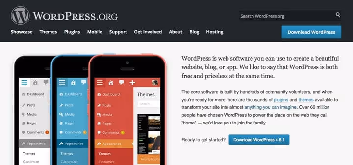 WordPress admin panel: interface for managing content, plugins, and settings