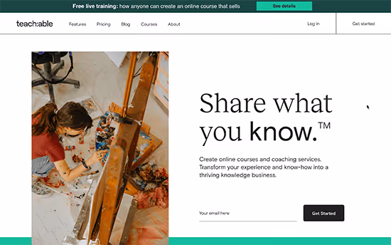 Teachable platform course builder