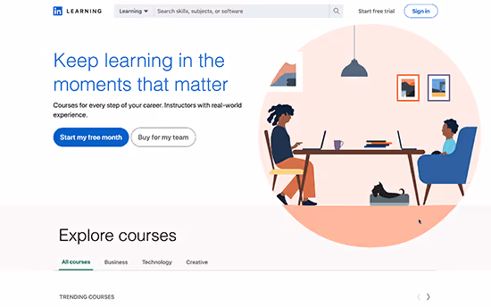 LinkedIn Learning platform course catalog