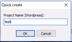 WordPress-valgdialog i Hurtigopprett
