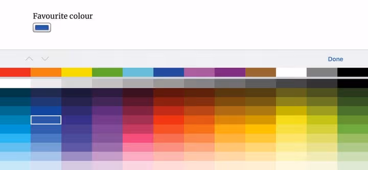 Various HTML input field types
