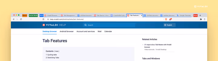 Gestion des onglets dans le navigateur Brave
