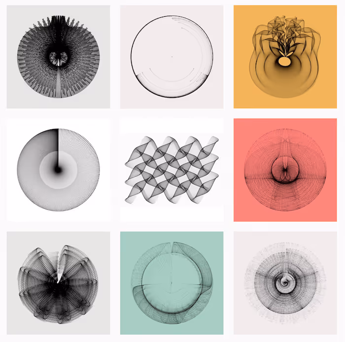 Generative Arbeit von Katharina Brunner mit dem generativeart-Paket für R